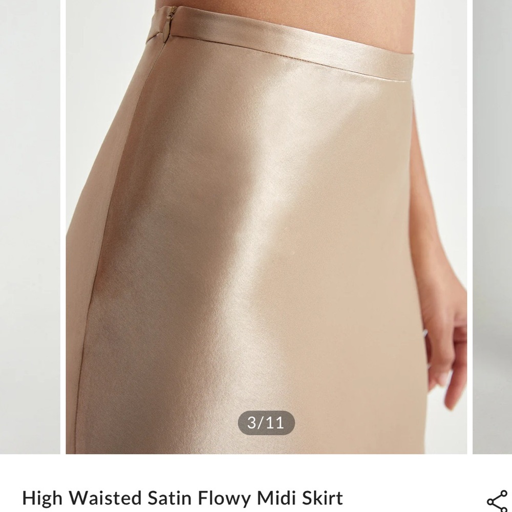 High waisted midi satin float skirt apricot size xs new with tags